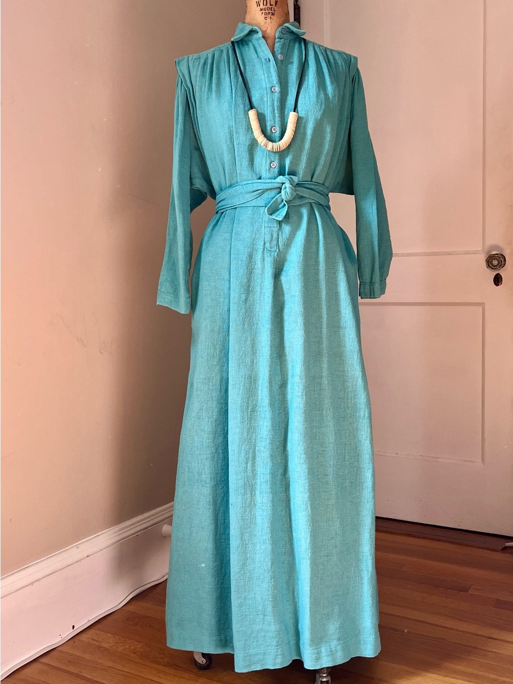 Vintage Adini Kaftan Tent Shirt Maxi Dress Deadstock 1970s